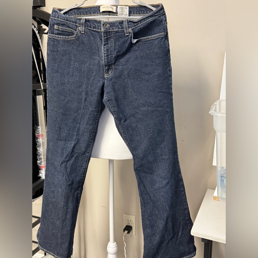 Y2K GAP Women's Dark Blue Low Rise Flare Jeans 12 ankle